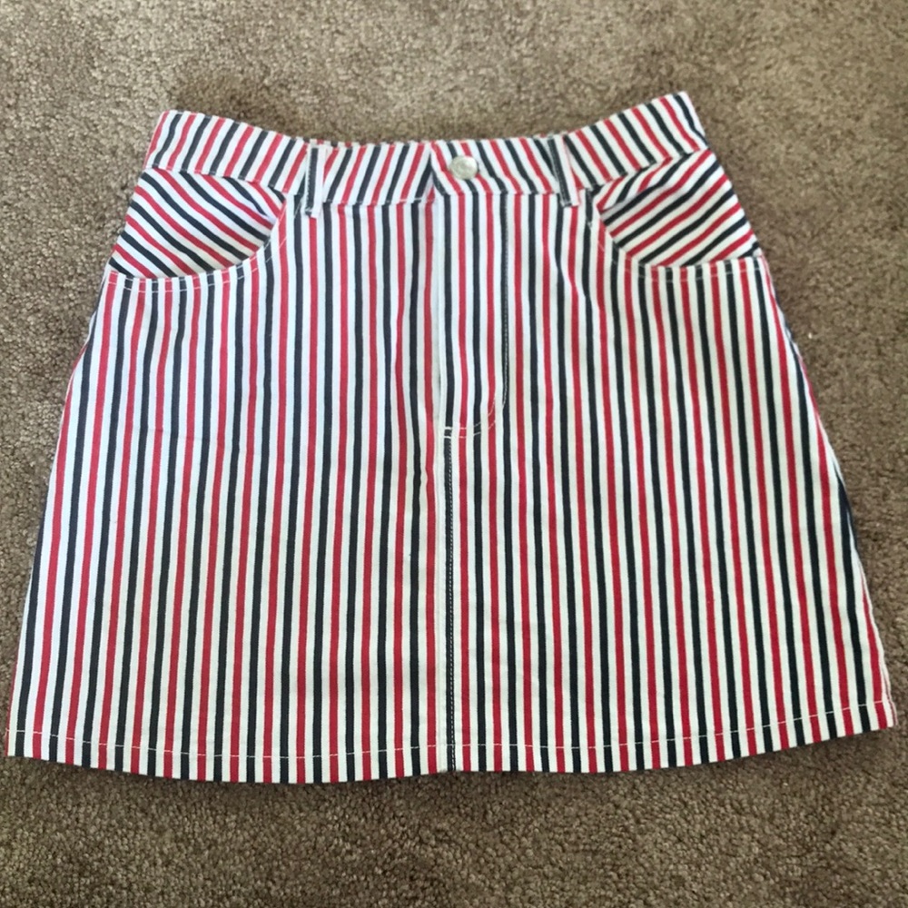 Red, white, and blue skirt